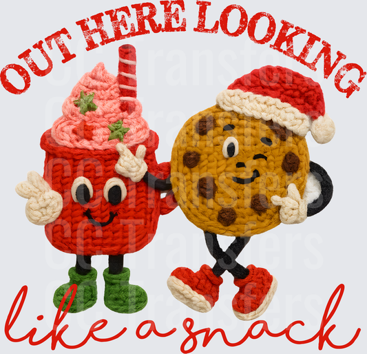 Out Here Looking Like A Snack Crochet Christmas Duo (DTF)