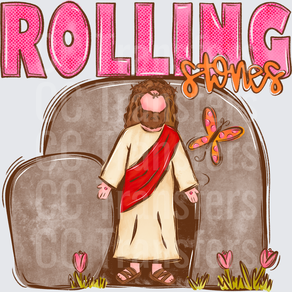 Rolling Stones Jesus Empty Tomb Easter Resurrection (DTF)
