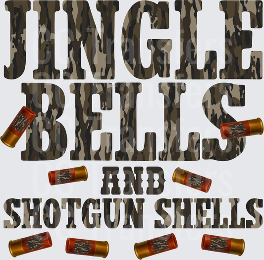 Jingle Bells and Shotgun Shells Camo Holiday (DTF)